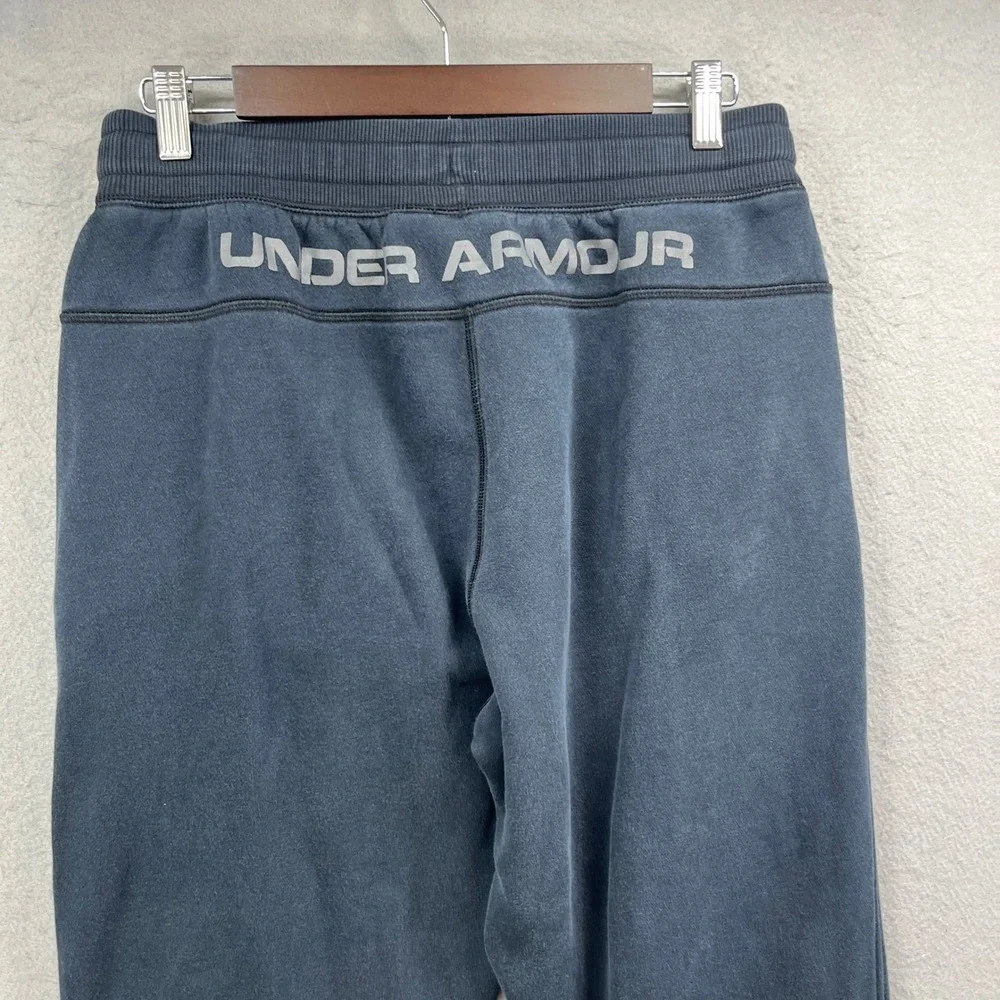 Under Armour Joggers Mens L Navy Fleece Zip Pocket Sporty Athleisure Sweatpants